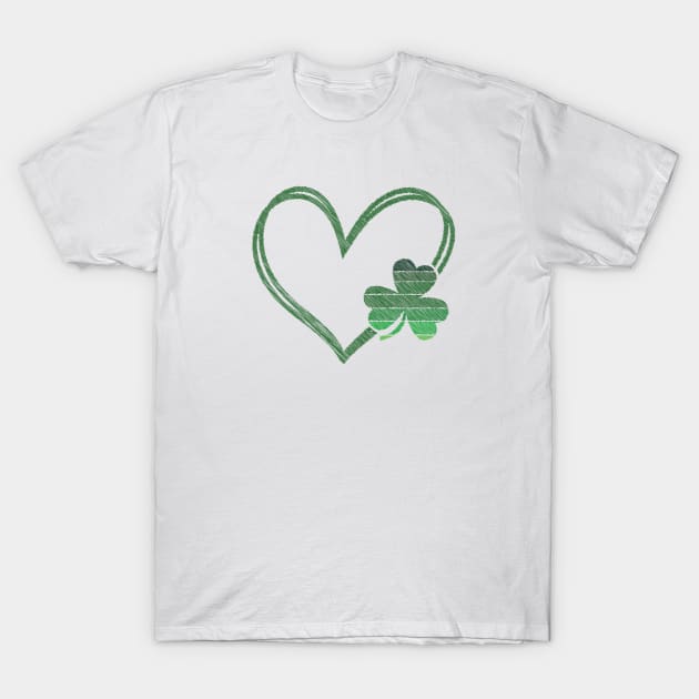 Green Heart Clover, St. Patrick's Day, Casual, Nature Inspired , Love, Spring T-Shirt by MidnightSky07